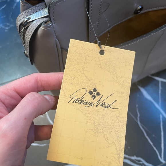 NWT Patricia Nash Leather Rosedale Tote in Stone, Genuine Leather, Quiet Luxury - Picture 10 of 12